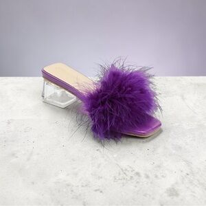 Haiyom Purple Feather Shoes Sassy Fun